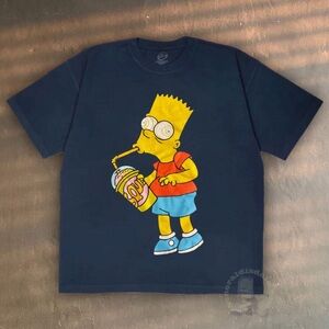 vintage bart simpson squish icee stoner oversized thrashed tee sunfade southpark